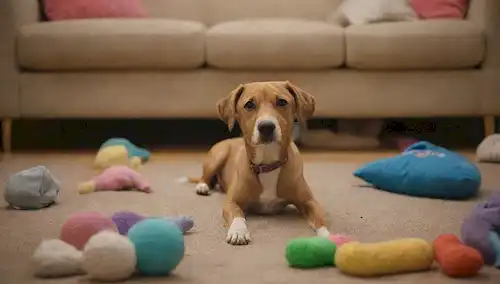 Un perro curioso con una expresión preocupada