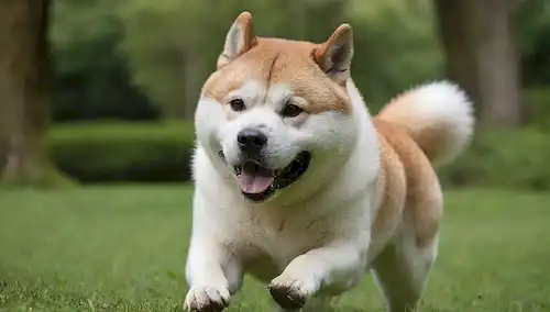 Un disparo de cerca de una cara Akita Inus, rodeada de vegetación exuberante, con un enfoque en sus patrones de recubrimiento llamativo; Un disparo de cuerpo completo de un Akita Inu en movimiento, corriendo o jugando, destacando su construcción atlética y agilidad; Una imagen sereno de un Akita Inu acostado, mostrando su tamaño majestuoso y calma demeanor