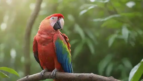 Un loro colorido y vibrante encaramado en una rama