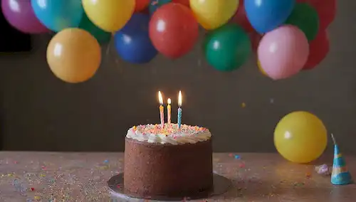 16 velas en un pastel de cumpleaños