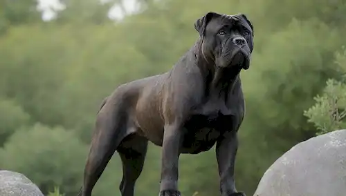 Un majestuoso perro de raza Cane Corso con una expresión regal