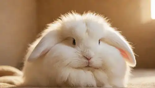 Suave y suave conejo Angora blanco