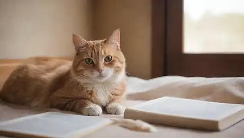 Un gato saltando en un lugar acogedor