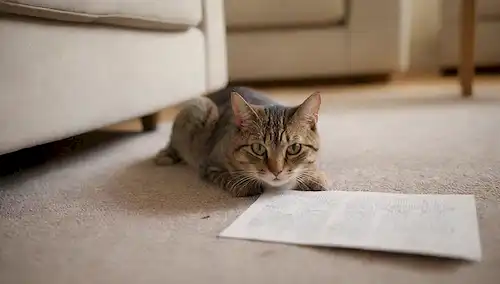 Un gato juguetón en un sofá