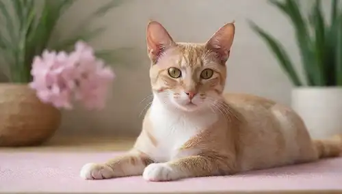 Un gato oriental tranquilo y sereno con piel suave