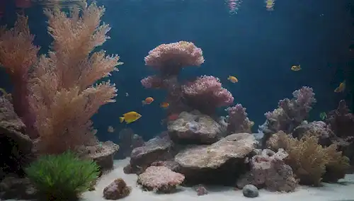 Acuario 3D con agua y plantas claras