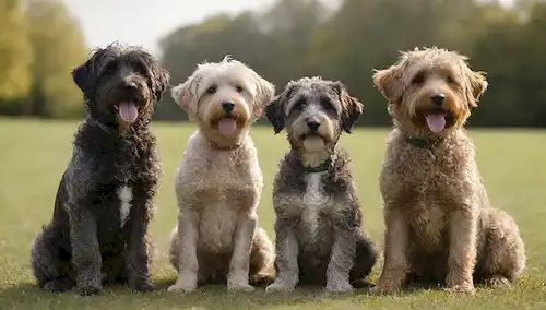 3 perros con diferentes tipos de abrigo (curly