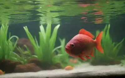una vibrante piranha roja en un tanque