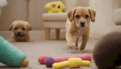 3-4 perros curiosos con colas en diferentes etapas de automutilación