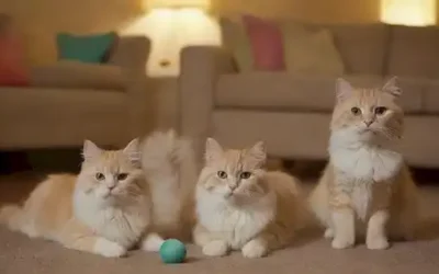 3-4 juguetón Gatos Ragamuffin