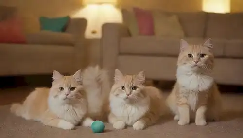 3-4 juguetón Gatos Ragamuffin