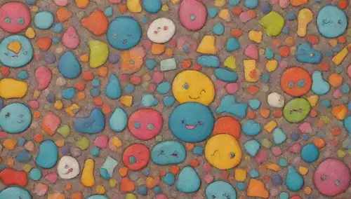 Una mezcla colorida y abstracta de formas, un carácter lúdico de dibujos animados, un collage con elementos eclécticos, una ilustración caprichosa, un mural vibrante, una composición estilizada de objetos, una pieza de arte mosaico, una representación artística de la diversidad, un arreglo visualmente atractivo de formas, una fusión creativa de estilos