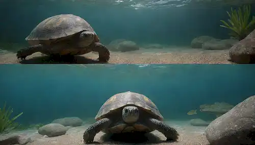 Una tortuga en tierra