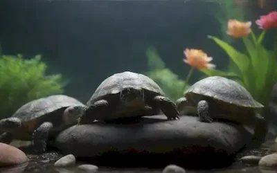 Un ambiente cálido y acogedor con un terrario o acuario en foco