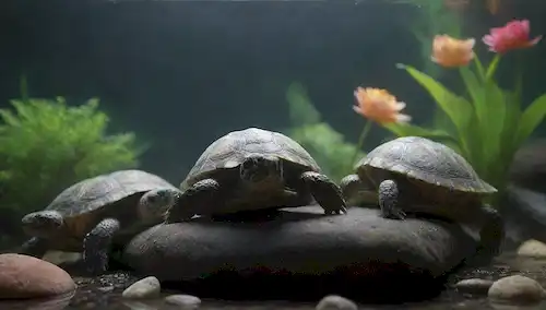 Un ambiente cálido y acogedor con un terrario o acuario en foco